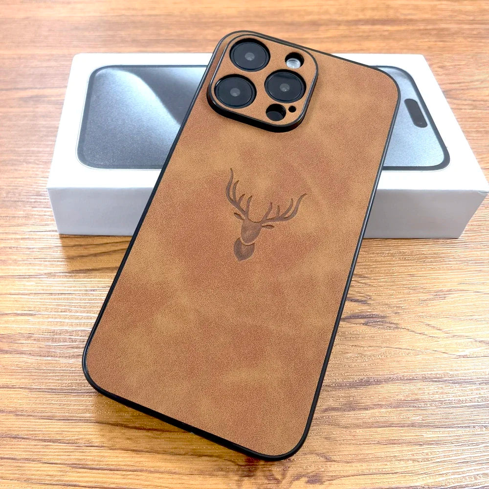 Discount Luxury Retra PU Leather Case For iPhone 16 15 14 13 12 11 Pro Max iPhone11 iPhone12 11Pro 12Pro Deer Pictural Full Back Covers sale