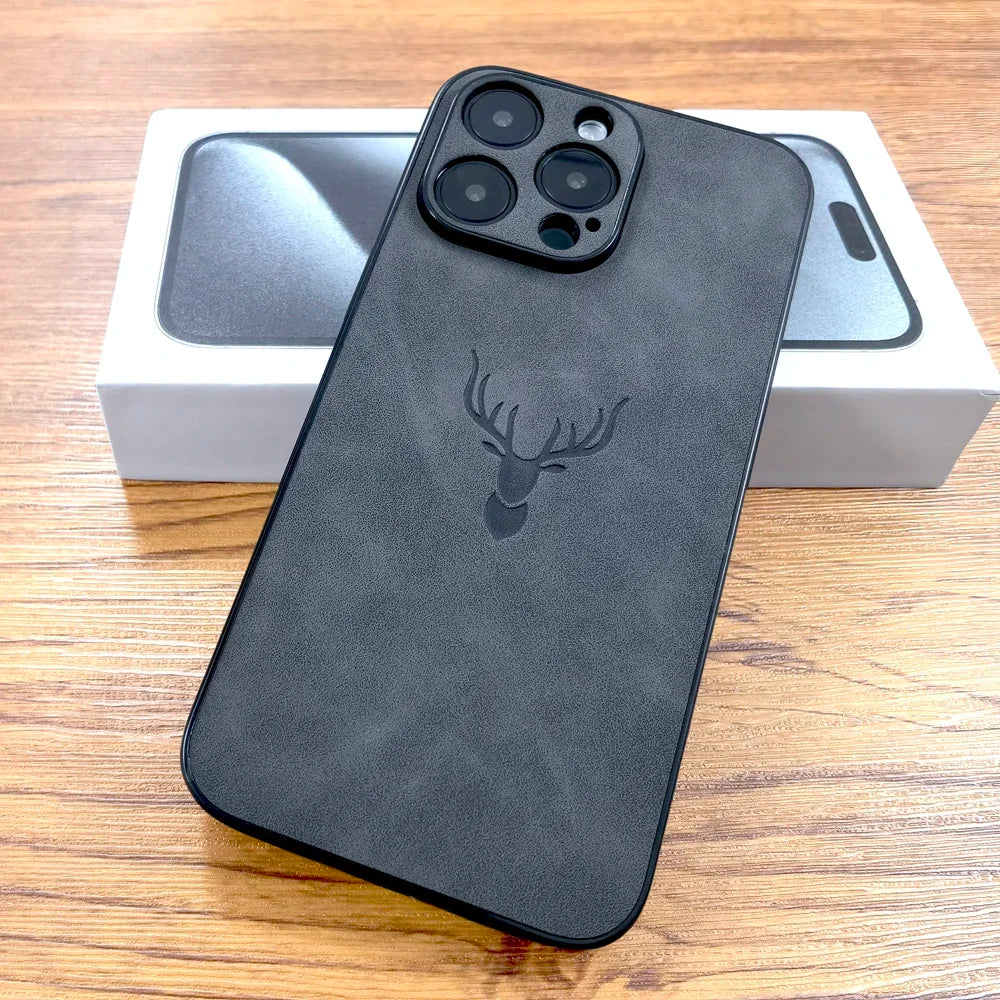 Luxury Retra PU Leather Case For iPhone 16 15 14 13 12 11 Pro Max iPhone11 iPhone12 11Pro 12Pro Deer Pictural Full Back Covers