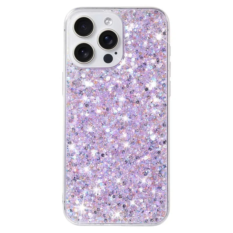 Starry Glitter Pink Sequin Phone Case For IPhone 16 15 14 13 12 11 Pro Max X XR  7 8 Plus SE2 Hard Silicone Anti-fall Back Cover