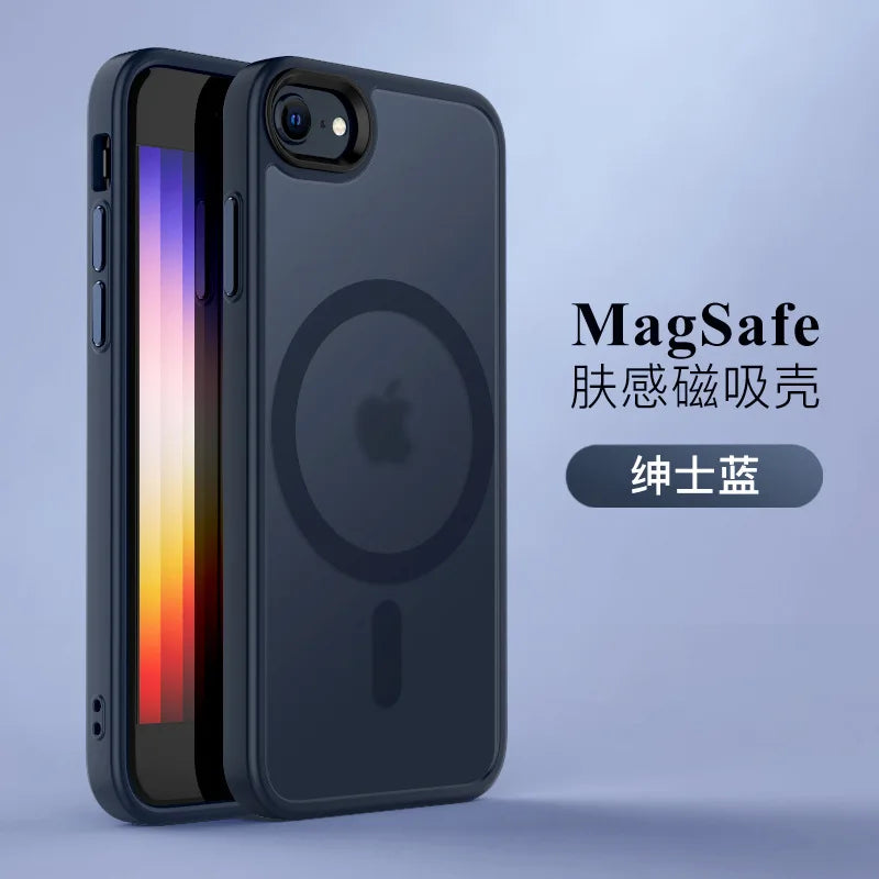 Magnetic Case For Magsafe Mag Safe iPhone SE 3 2022 2020 8 16 16Pro 15 Pro Max 14 Plus 13 12 11 Matte Black Cover Accessories