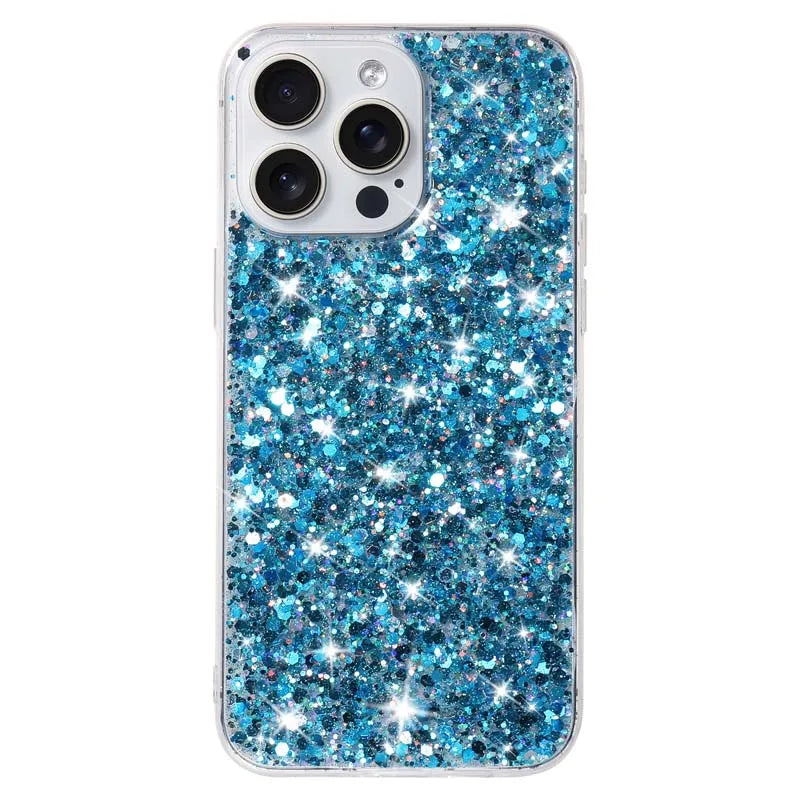 Starry Glitter Pink Sequin Phone Case For IPhone 16 15 14 13 12 11 Pro Max X XR  7 8 Plus SE2 Hard Silicone Anti-fall Back Cover