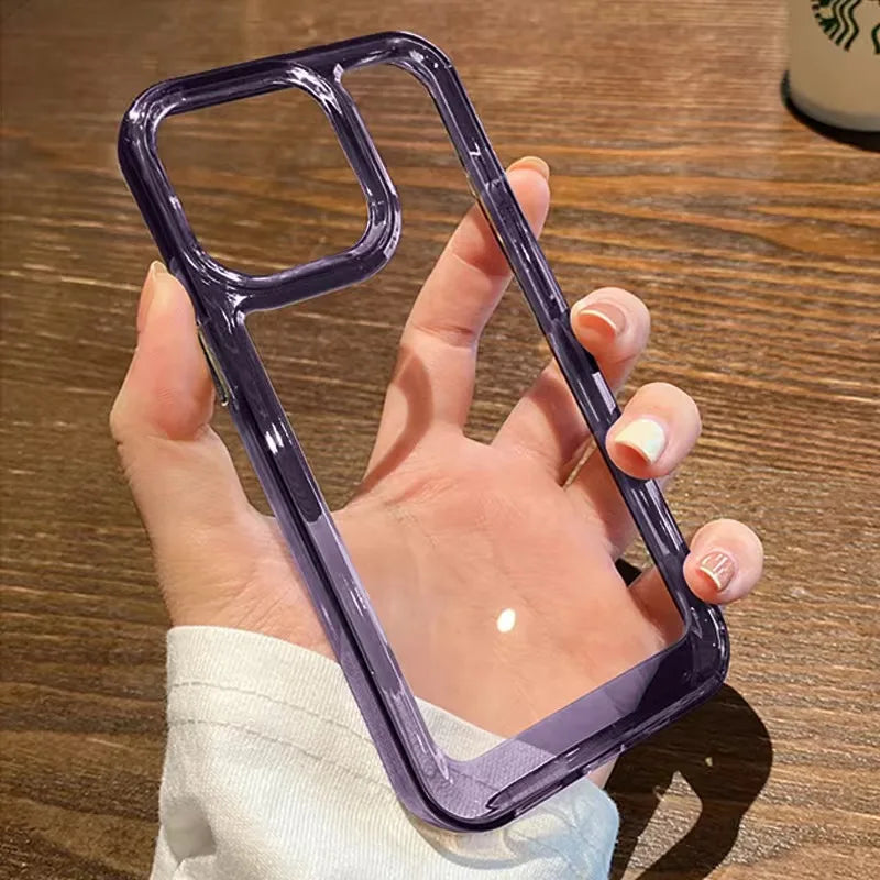 Transparent Shockproof Hard Acrylic Case For iPhone 16 15 14 13 12 Mini 11 Pro XS Max X XR 7 8 Plus Silicone Bumper Clear Capa