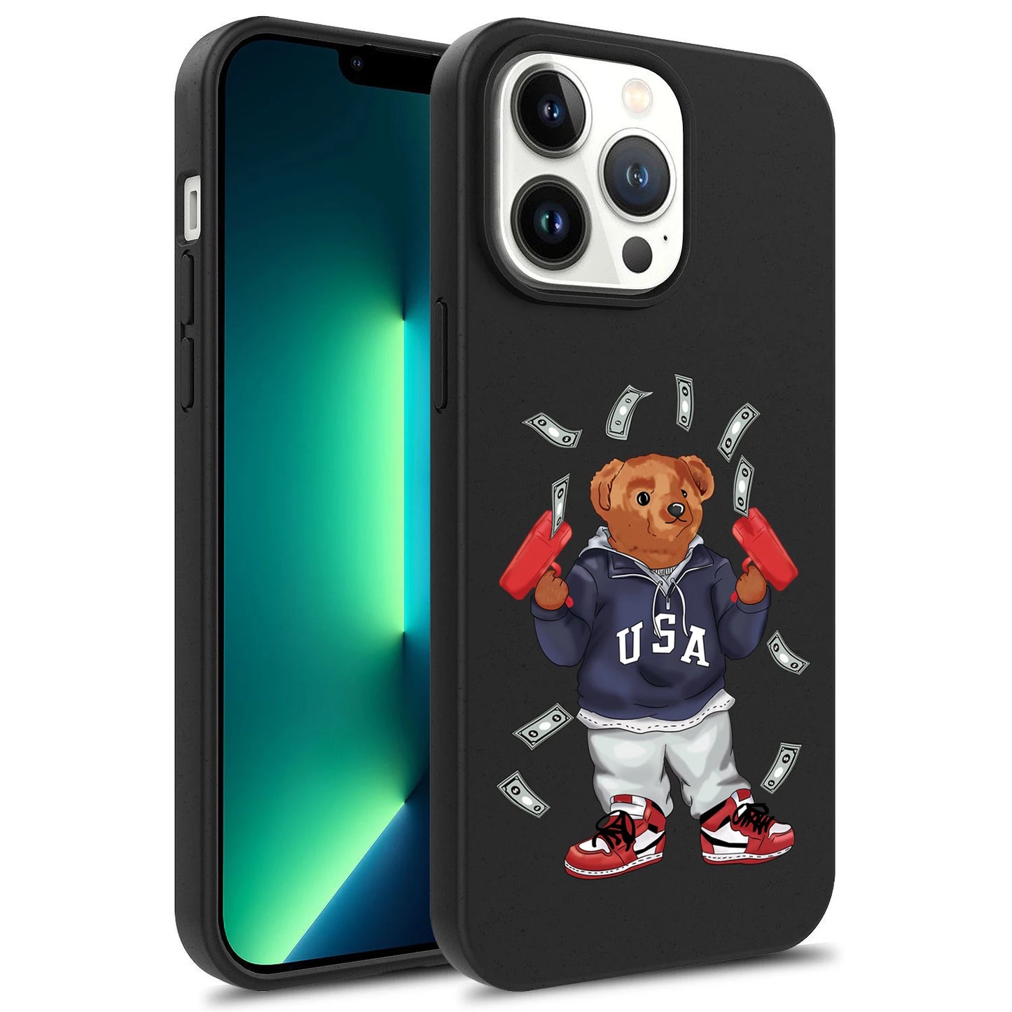 bear streetwear degrade Silicone Soft Case top Phone Cover for iPhone 15 14 13 12 11 Pro Mini 7 8 Se Plus Xr X Xs Max funda