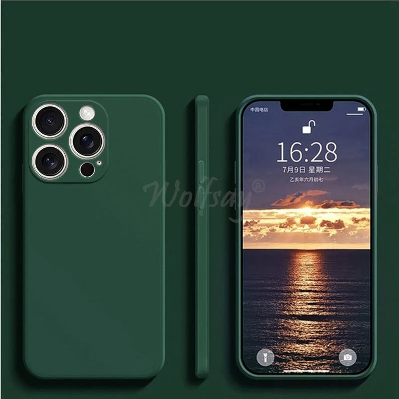 For iPhone 16 Pro Max Case Liquid Silicone Original Plain Rubber TPU Protector Case For iPhone 16 Pro Max Cover TPU Shockproof