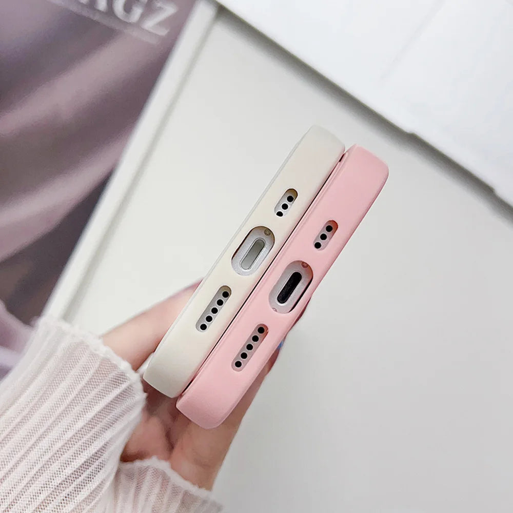 Soft Wavy Lines Love Heart Phone Case For iPhone 11 Case iPhone 13 12 14 16 15 Pro Max XR XS X 6 7 8 Plus SE 2020 Silicone Cover