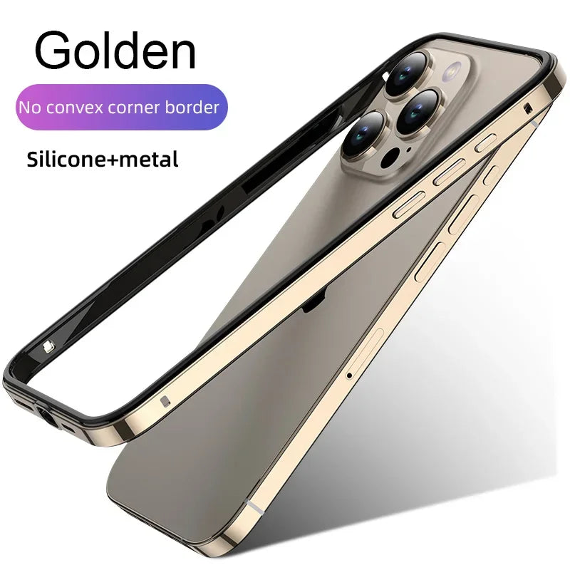 Hybrid Silicone Frame Aluminum Metal Phone Case For iPhone 16 15 Pro Max 14 13 12 Better Heat Bumper