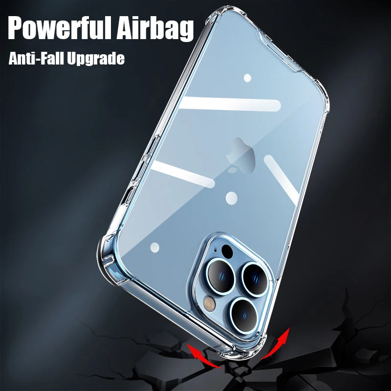 Shockproof Clear Case For iPhone 14 15 16 13 12 11 Pro Max XS Max X XR Silicon For iPhone 6 7 8 Plus SE Back Cover Phone Case