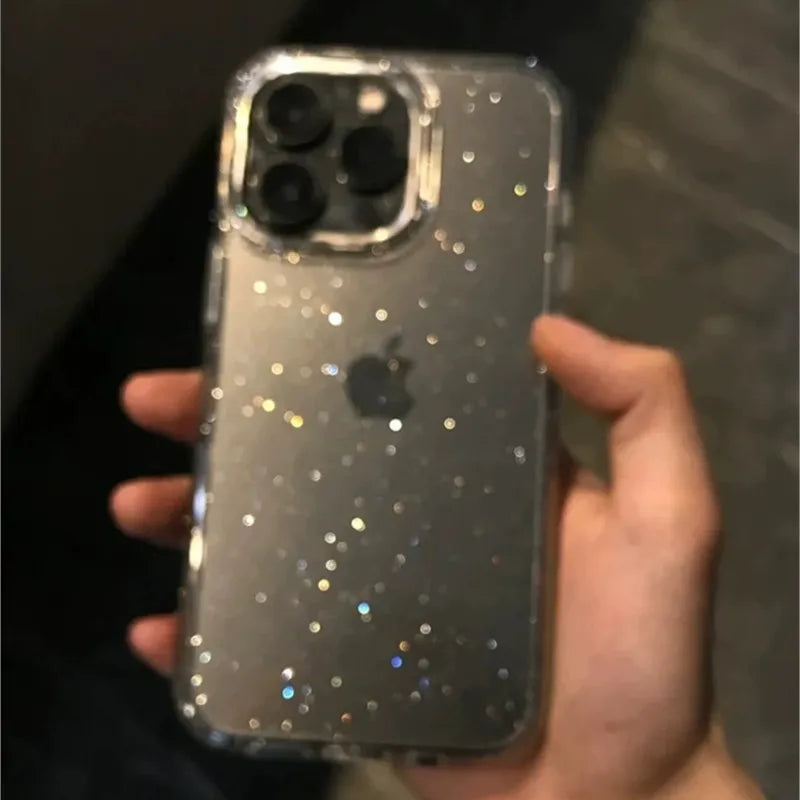 Luxury Bling Glitter Clear Case For iPhone 16 15 14 13 12 Mini 11 Pro Max X XR XS 7 8 Plus Shockproof Transparent Soft TPU Cover