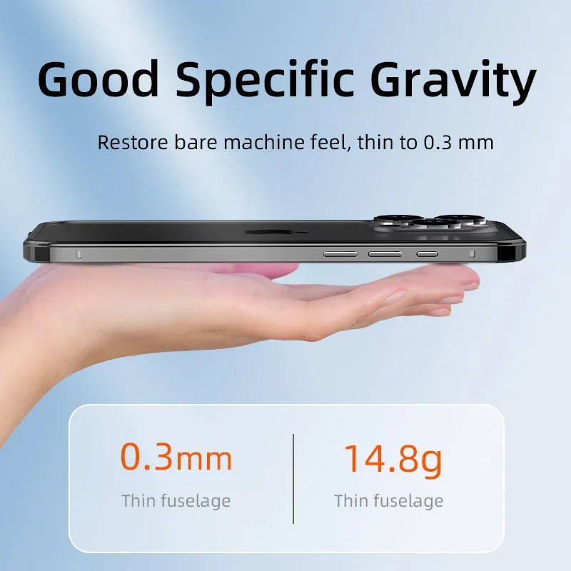 Hybrid Silicone Frame Aluminum Metal Phone Case For iPhone 16 15 Pro Max 14 13 12 Better Heat Bumper