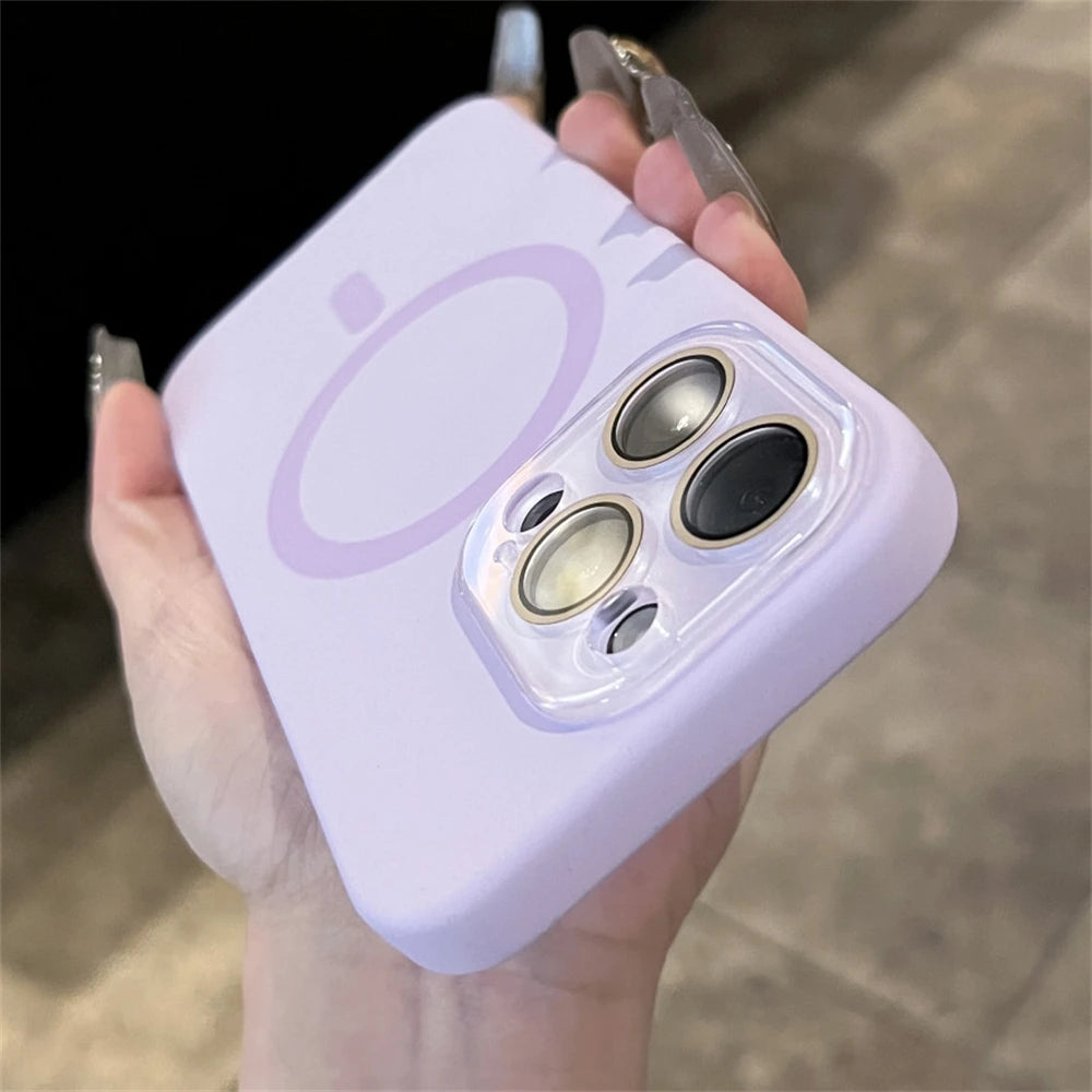 Liquid Silicone Magnetic Case For iPhone 16 15 13 14 12 Pro Max For Magsafe Wireless Charging Solid Color Shockproof Phone Cover