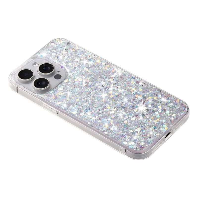 Starry Glitter Pink Sequin Phone Case For IPhone 16 15 14 13 12 11 Pro Max X XR  7 8 Plus SE2 Hard Silicone Anti-fall Back Cover