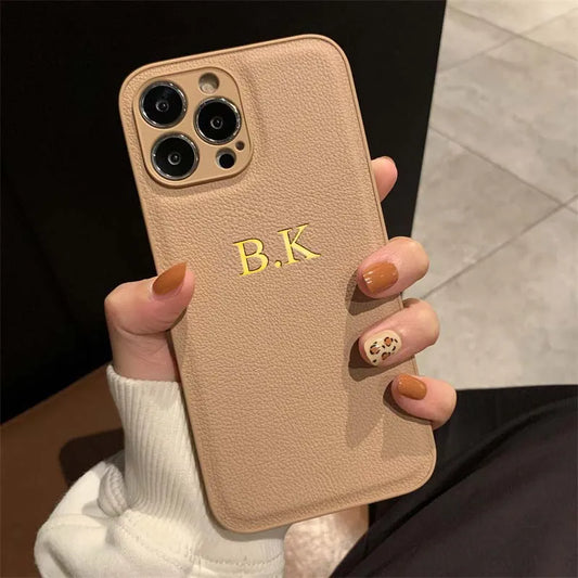 Discount Personalized Leather Case For iPhone 16 15 14 Pro Pro Max 11 12 13 XS Max Customized Name Initials Cases 15 14 13 12 11 pro Max sale