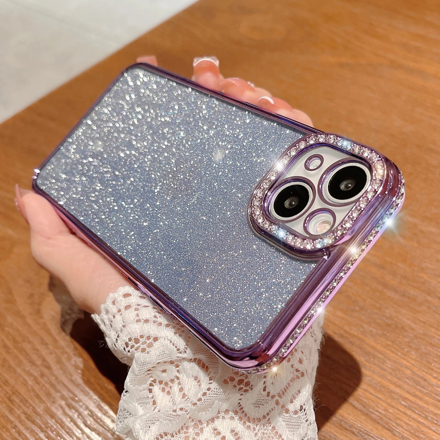 Luxury Bling Glitter Diamond Case For iPhone 16 15 14 Plus 13 11 12 Pro XR X XS Max Soft Rhinestone Plating Bumper Sequin Cover