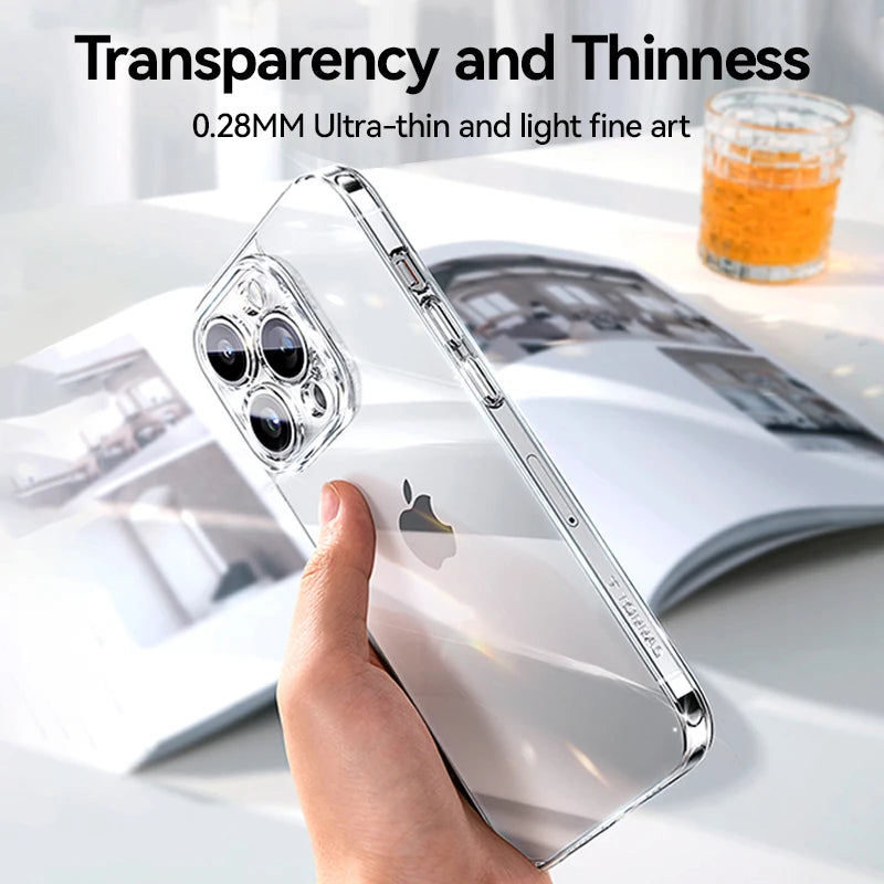 For iPhone 16 Pro Max Case Lens Protection Anti-Yellow Shockproof Cover For iPhone 16 Pro 16 plus Transparent Case