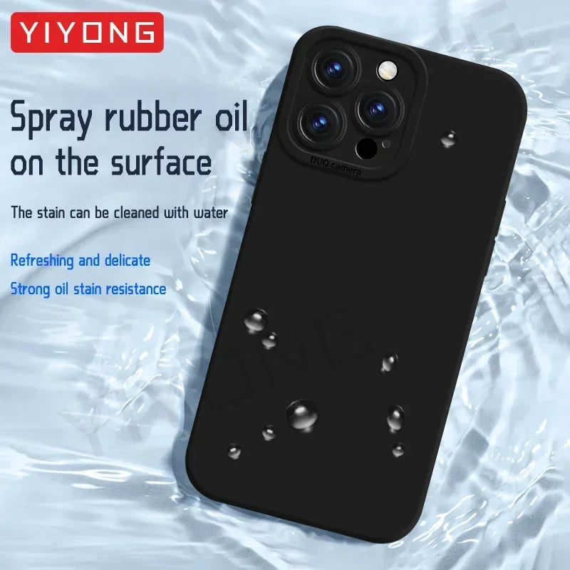 For iPhone16 Pro Max YIYONG Original Soft Liquid Silicone Cover For iPhone 16 15 14 11 12 13 Mini iPhone15 Plus SE3 SE 2022 Case