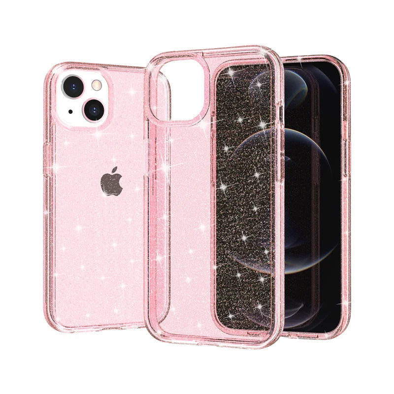 Super Hard 6FT Protection Transparent Glitter Case for iPhone 16 15 Pro Max 14 13 12 11 XR X 8 7 6 Plus SE2 Shiny Sparkle Funda