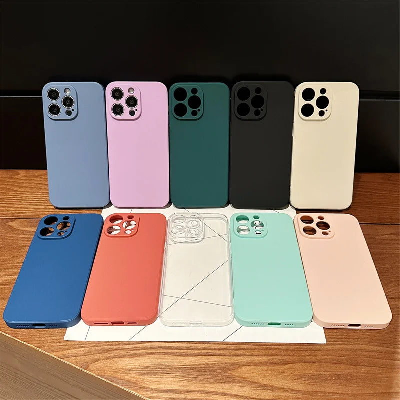 Discount Candy Color Phone Case For iphone 15 14 13 12 Mini 11 Pro Max XS X XR SE 2 3 8 7 Plus Shockproof Silicone Soft TPU Back Cover sale