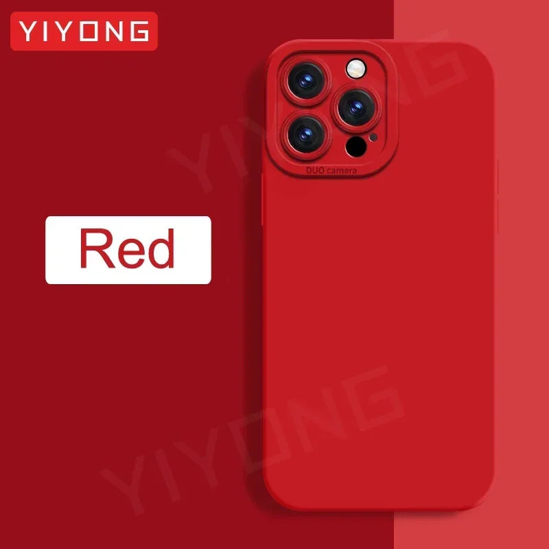 For iPhone16 Pro Max YIYONG Original Soft Liquid Silicone Cover For iPhone 16 15 14 11 12 13 Mini iPhone15 Plus SE3 SE 2022 Case