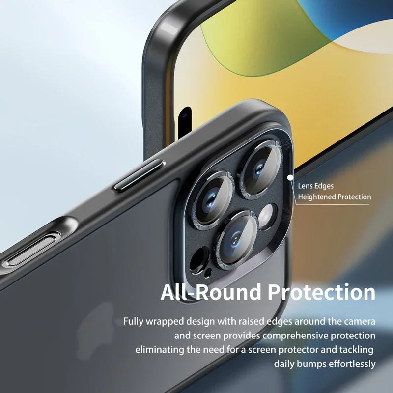 For iPhone 16 Pro Max Case  Space Guard Touch Series Matte PC TPU Bumper Anti-drop Lens Protection Cover For iP16 Pro Max