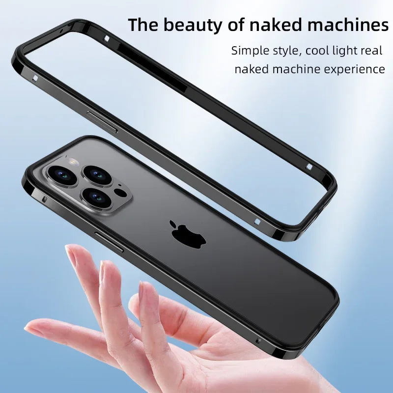 Hybrid Silicone Frame Aluminum Metal Phone Case For iPhone 16 15 Pro Max 14 13 12 Better Heat Bumper