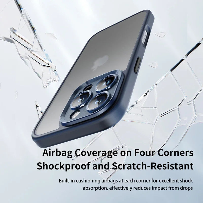 For iPhone 16 Pro Max Case  Space Guard Touch Series Matte PC TPU Bumper Anti-drop Lens Protection Cover For iP16 Pro Max