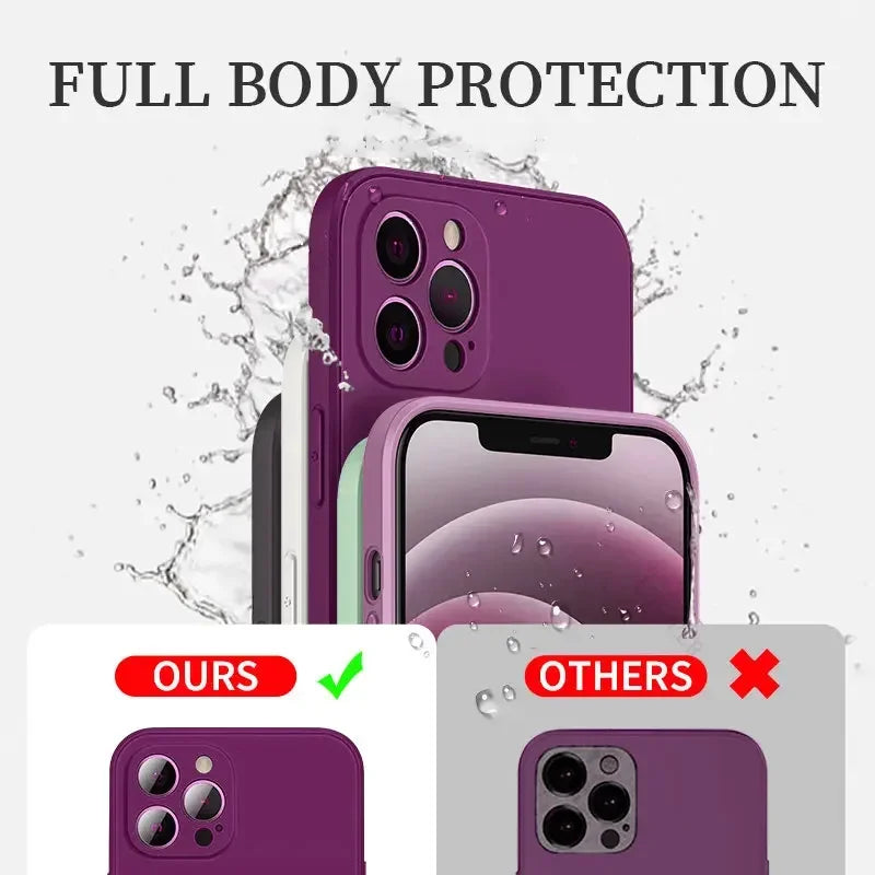 Official Soft Silicone Solid Color Case Phone For IPhone 16 15 14 13 11 12 Pro Max 16 Plus Shockproof Protection antiskid Cover