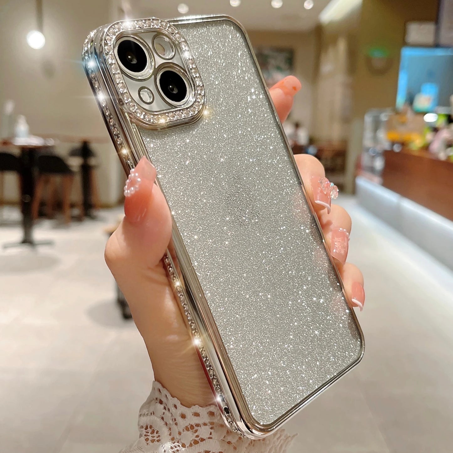 Luxury Bling Glitter Diamond Case For iPhone 16 15 14 Plus 13 11 12 Pro XR X XS Max Soft Rhinestone Plating Bumper Sequin Cover