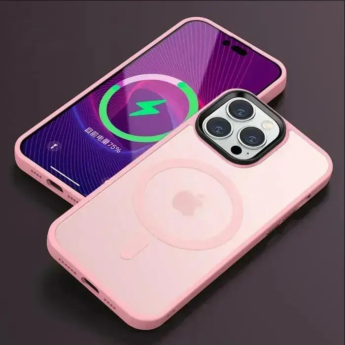 Matte Translucent Frosted Phone Case For IPhone 15 16 14 13 12 11 Pro Max Plus Magnetic Case For Magsafe Wireless Charging Cover