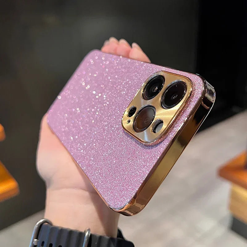 Bling Shiny Diamond Luxury Phone Case for iPhone 16 15 14 13 12 11 Pro Max Plus Plating Glitter Hard Cover for iPhone 16ProMax