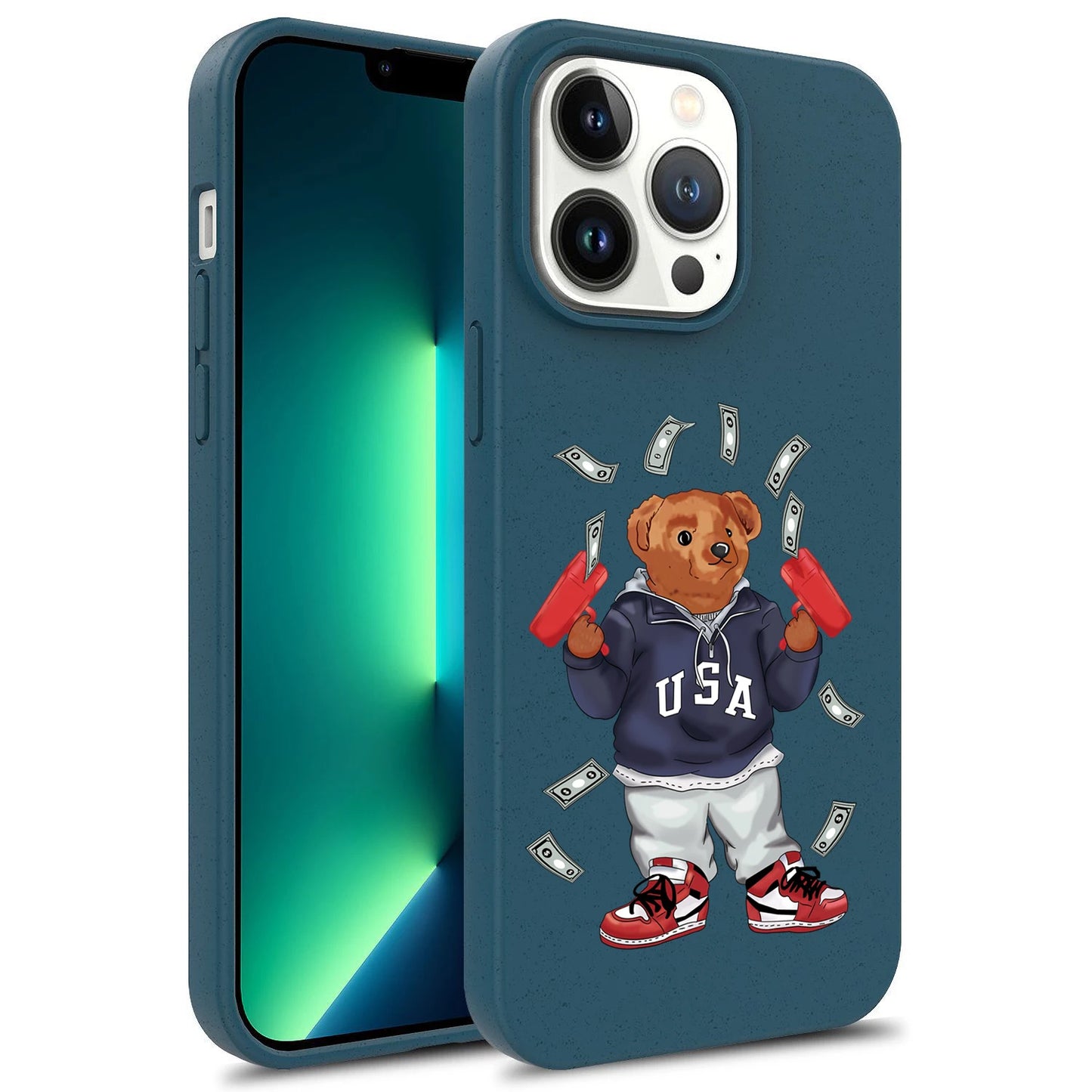 Discount bear streetwear degrade Silicone Soft Case top Phone Cover for iPhone 15 14 13 12 11 Pro Mini 7 8 Se Plus Xr X Xs Max funda sale