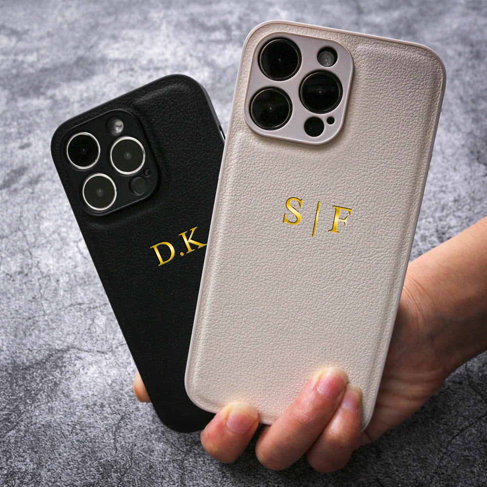 Personalized Leather Case For iPhone 16 15 14 Pro Pro Max 11 12 13 XS Max Customized Name Initials Cases 15 14 13 12 11 pro Max