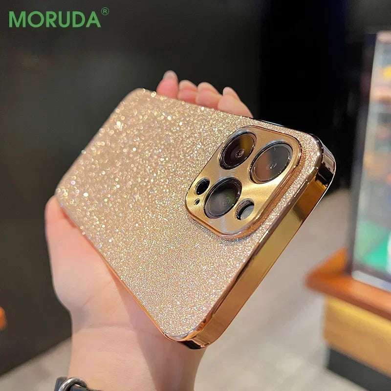 Discount Bling Shiny Diamond Luxury Phone Case for iPhone 16 15 14 13 12 11 Pro Max Plus Plating Glitter Hard Cover for iPhone 16ProMax sale