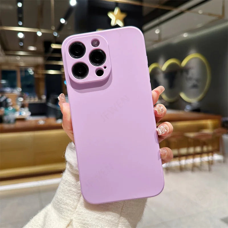 Candy Color Phone Case For iphone 15 14 13 12 Mini 11 Pro Max XS X XR SE 2 3 8 7 Plus Shockproof Silicone Soft TPU Back Cover