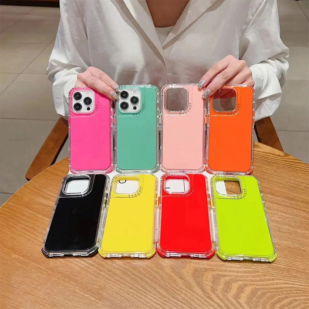 3 IN 1 Military Grade Protection Solid Color Armor Case For iPhone 16 15 14 13 12 11 Pro Max MINI 6 SE 7 8 PLUS XR XS Max  Cover