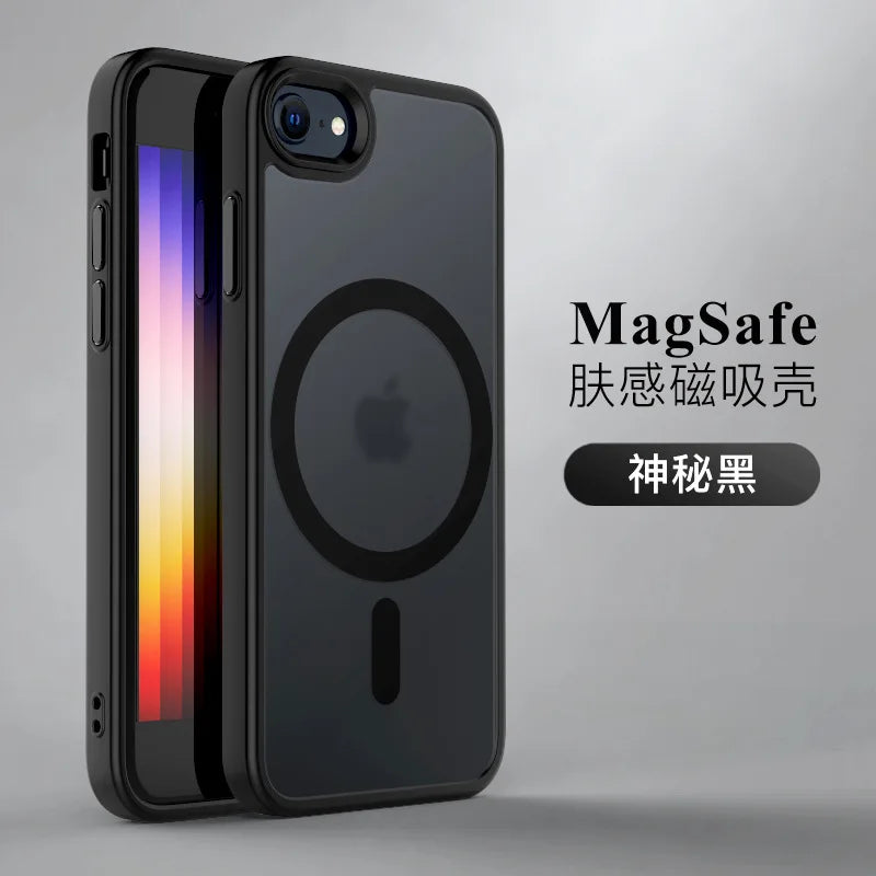 Magnetic Case For Magsafe Mag Safe iPhone SE 3 2022 2020 8 16 16Pro 15 Pro Max 14 Plus 13 12 11 Matte Black Cover Accessories