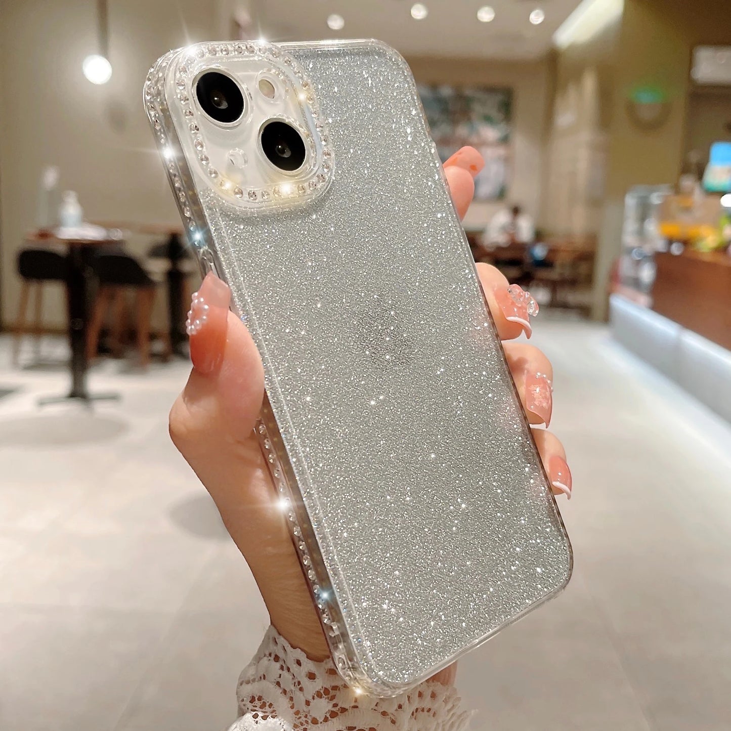 Luxury Bling Glitter Diamond Case For iPhone 16 15 14 Plus 13 11 12 Pro XR X XS Max Soft Rhinestone Plating Bumper Sequin Cover