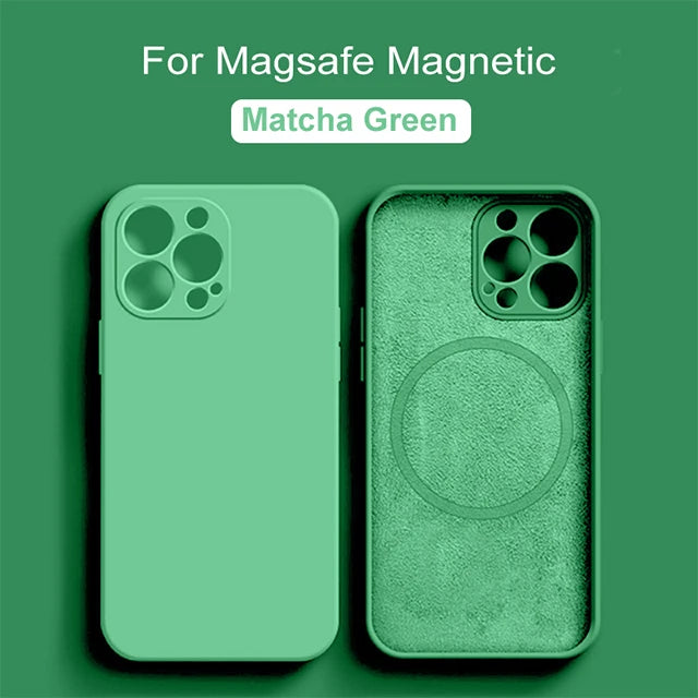 Original For Magsafe Magnetic Case For iPhone 15 14 13 12 11 Pro Max Mini X XR XS 8 Plus Liquid Silicone Wireless Charge Cover