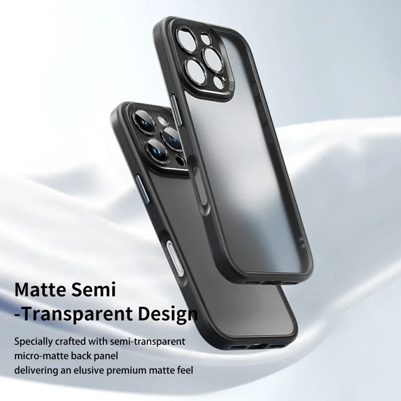 For iPhone 16 Pro Max Case  Space Guard Touch Series Matte PC TPU Bumper Anti-drop Lens Protection Cover For iP16 Pro Max