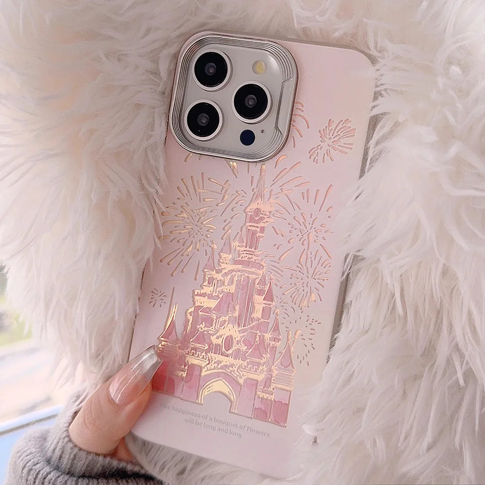 Dream Castle Fireworks Gradient Dazzling White Cover Case For iPhone 16 15 14 13 12 11 Pro Max Plus Phone Case