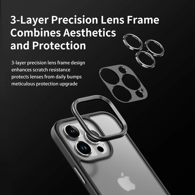 Discount For iPhone 16 Pro Max Case  Space Guard Touch Series Matte PC TPU Bumper Anti-drop Lens Protection Cover For iP16 Pro Max sale